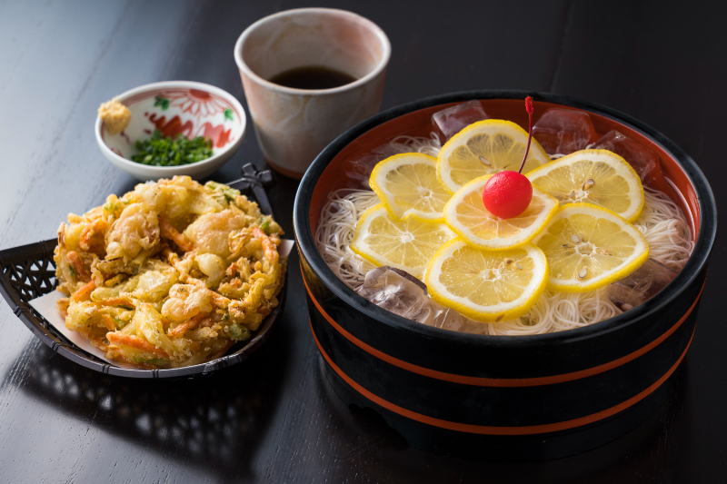 レモンそーめんとかき揚げ.jpg